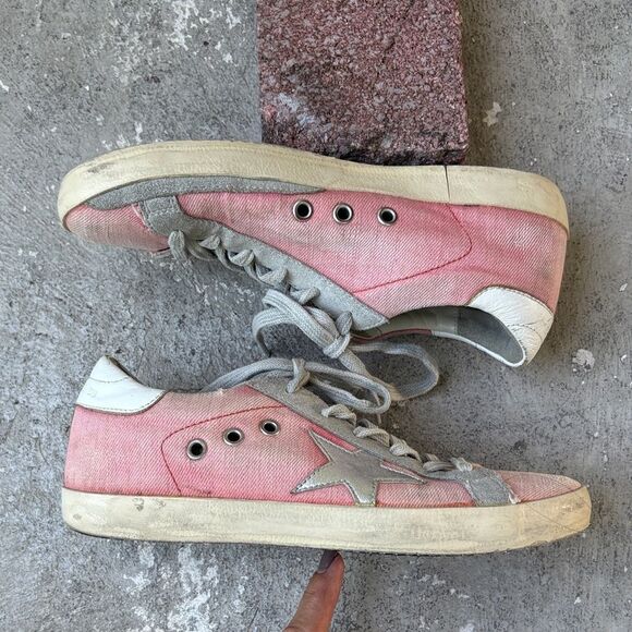 Golden goose, distressed canvas sneakers - Picture 1 of 10